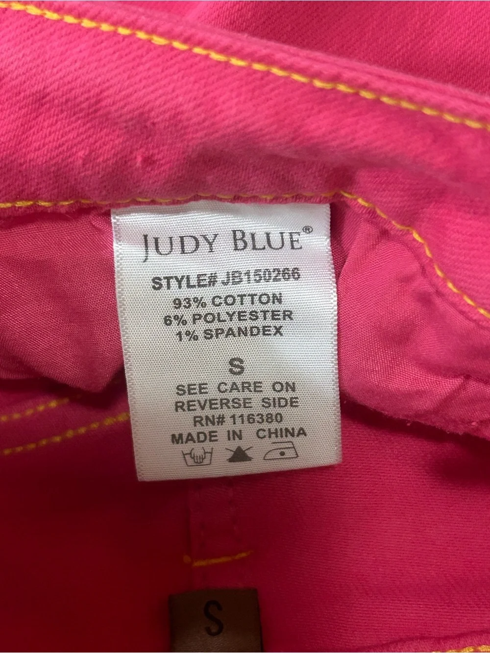 Judy Blue magenta garment-dyed high-waist denim shorts